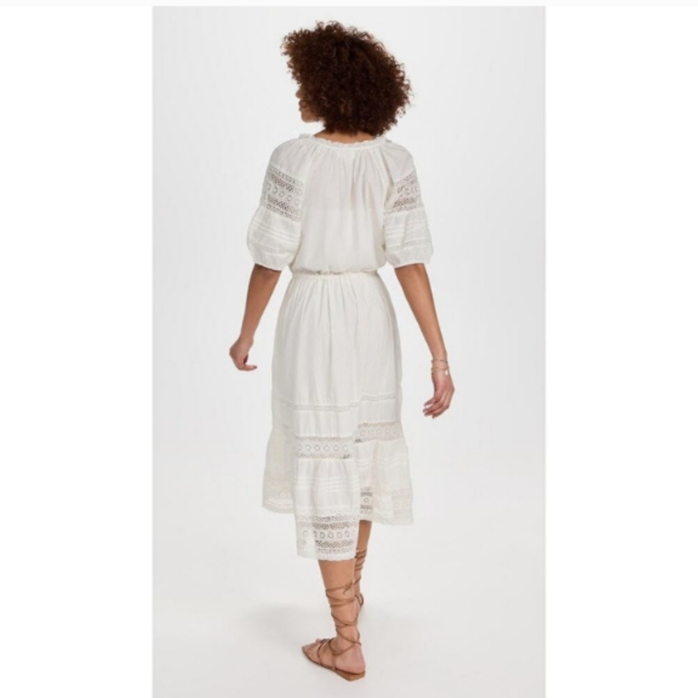 Velvet by Graham & Spencer White Andy Short Sleeve Dress sz Medium - Picture 2 of 6